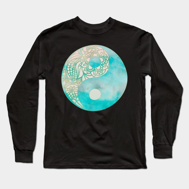 Yin Yank Watercolor Long Sleeve T-Shirt by LebensART